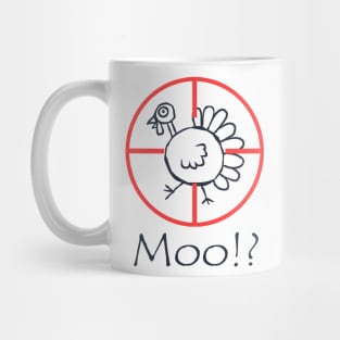 Moo!? Funny Turkey Happy Thanksgiving Day Black Mug